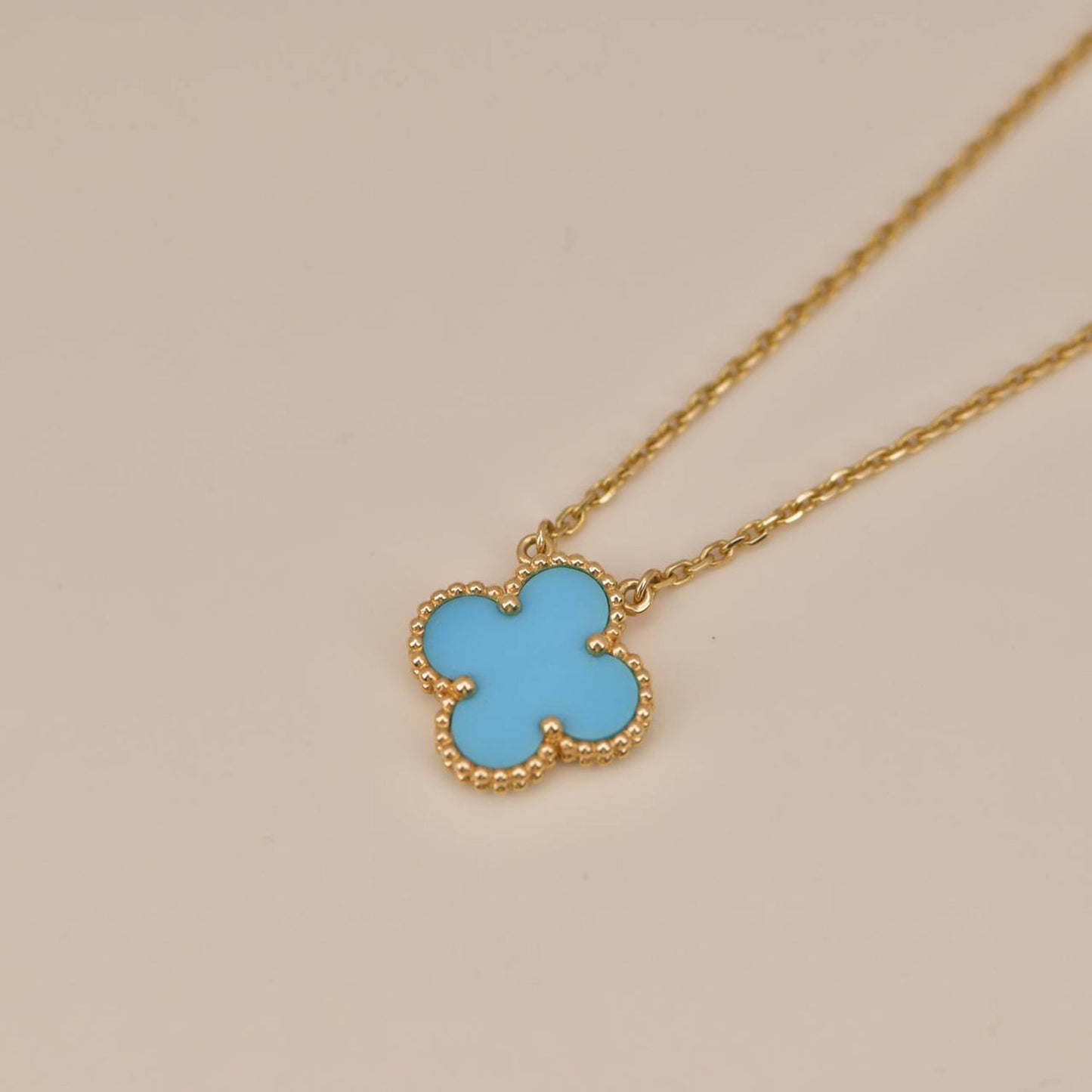 Mysitc CLOVER 15MM VINTAGE TURQUOISE NECKLACE