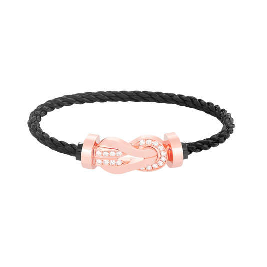 [Mystic]CHANCE LARGE 8 FIGURE BUCKLE HALF DIAMOND BRACELET ROSE GOLD