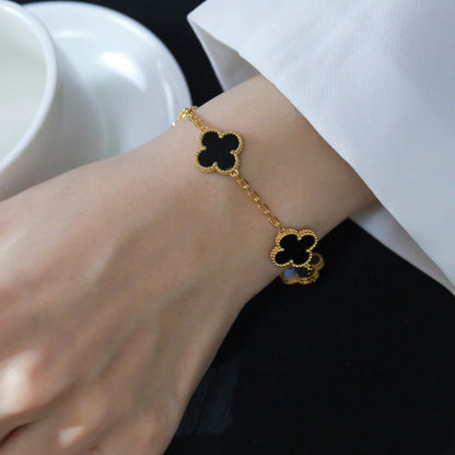 [Mystic] CLOVER 5 MOTIF ONYXS BRACELET COLLECTION