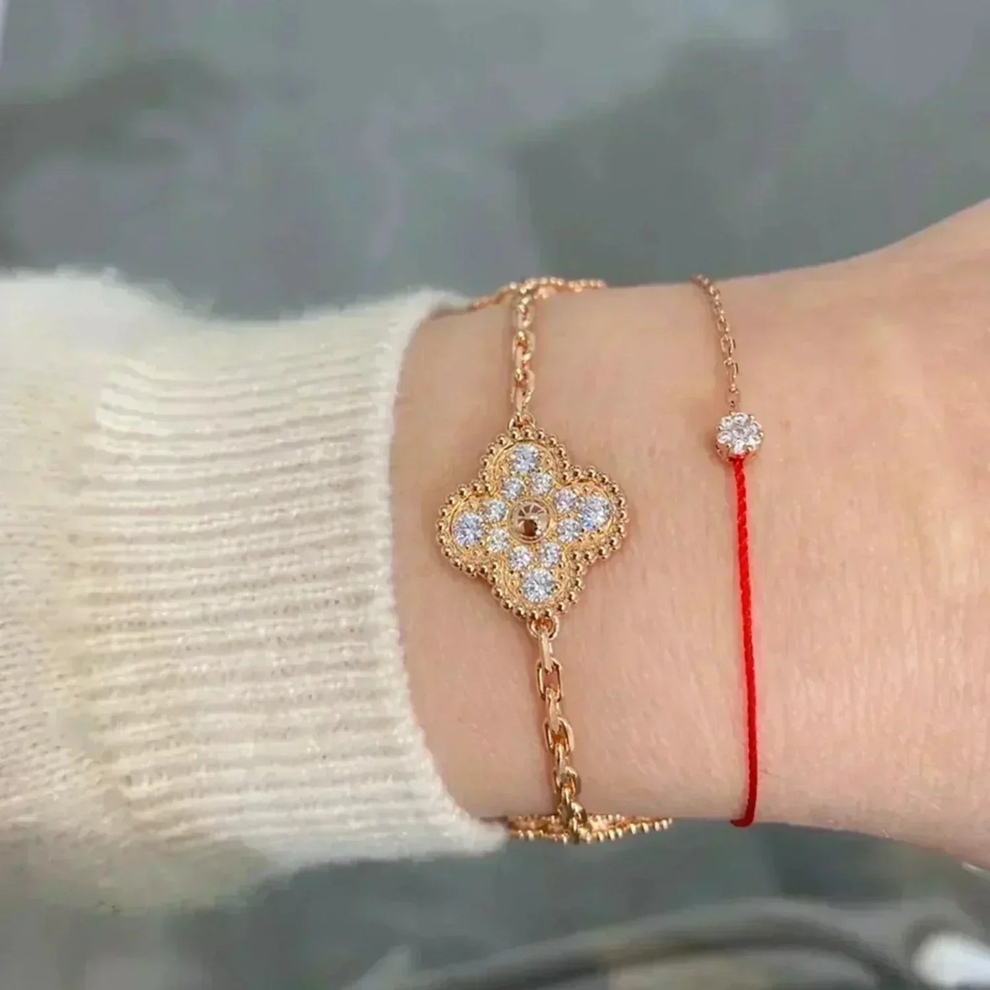 [Mystic] CLOVER 5 MOTIF FULL DIAMOND BRACELET COLLECTION