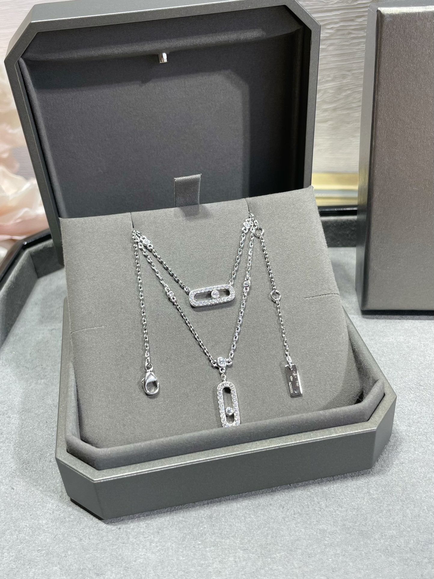 [Mystic ]MOVE 2 ROW DIAMOND NECKLACE