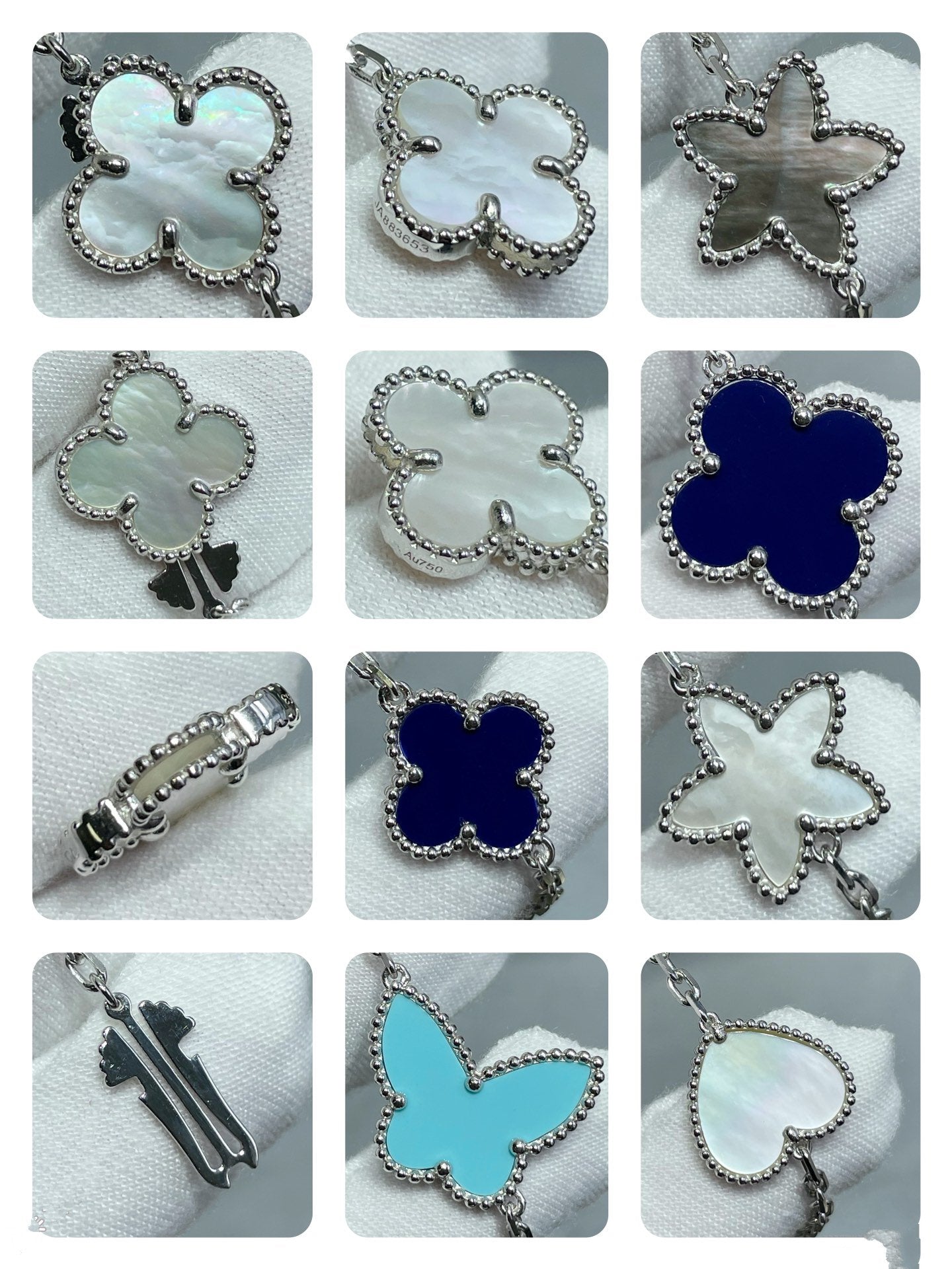 [Mystic]LUCKY CLOVER SILVER 11 MOTIF NECKLACE