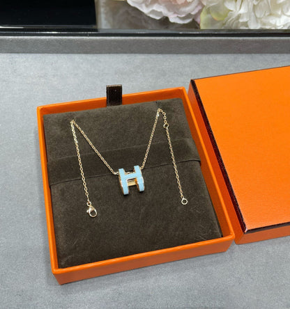 [Mystic]POP H SKY BLUE NECKLACE