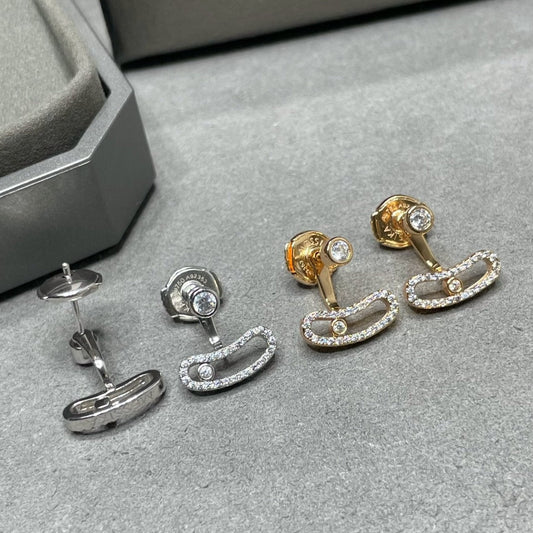 [Mystic ]MOVE UNO PINK GOLD DIAMOND EARRINGS