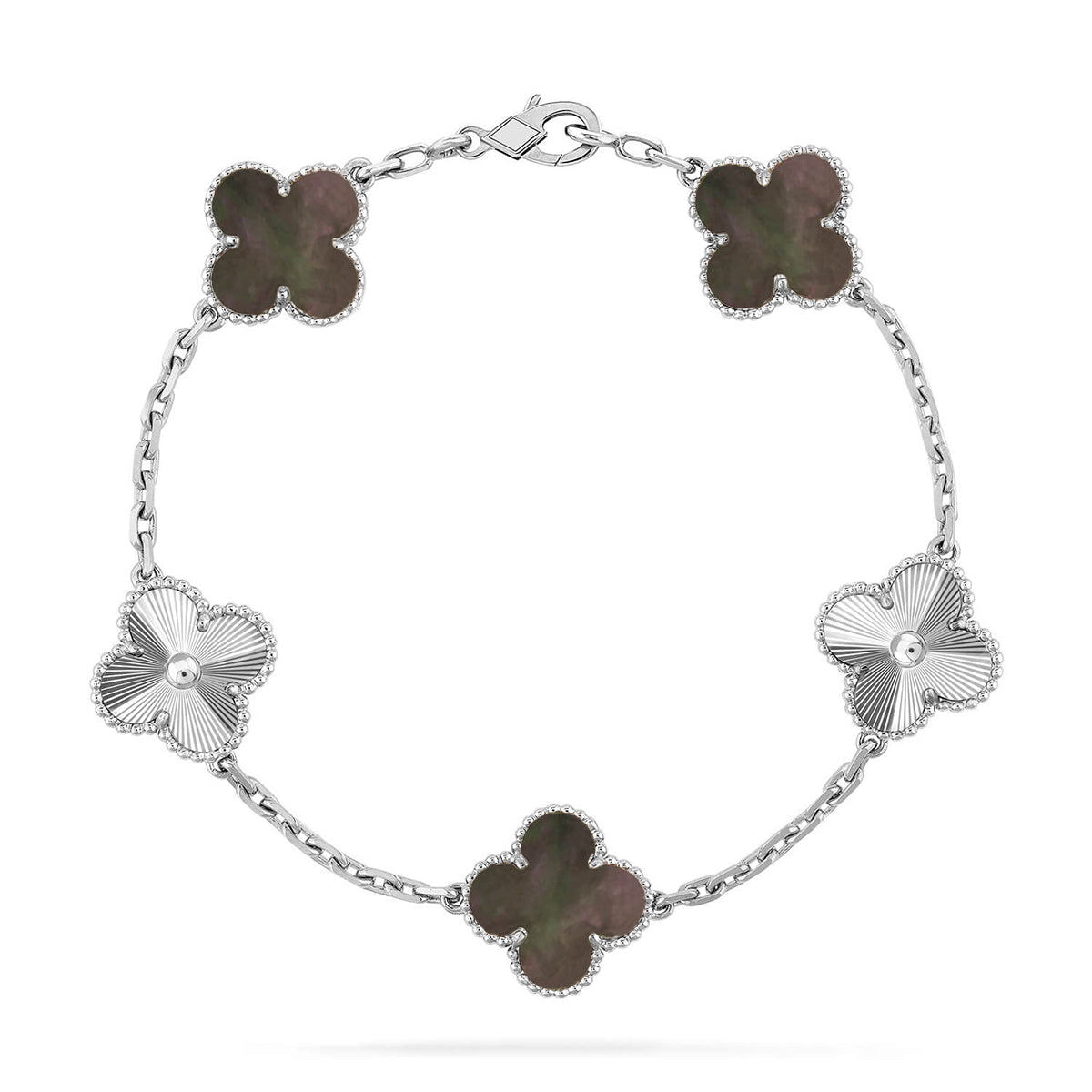 [Mystic] CLOVER 5 MOTIF GRAY MOP BRACELET COLLECTION