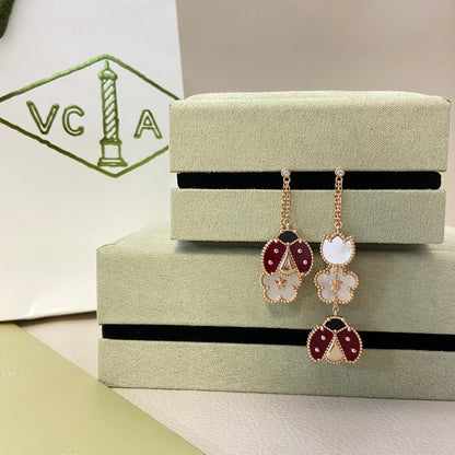 Mysitc LUCKY LADYBUG WHITE MOP EARRINGS