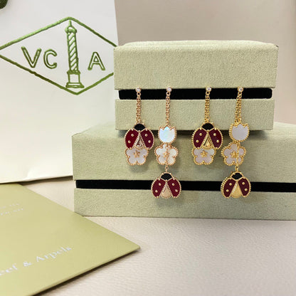 Mysitc LUCKY LADYBUG WHITE MOP EARRINGS