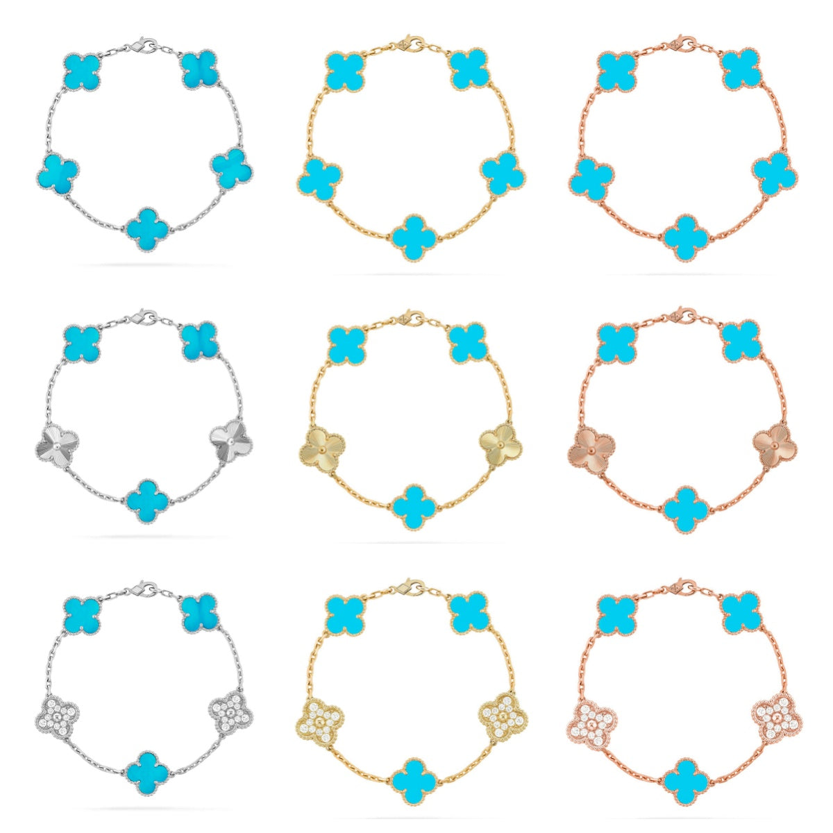 [Mystic] CLOVER 5 MOTIF TURQUOISE BRACELET COLLECTION