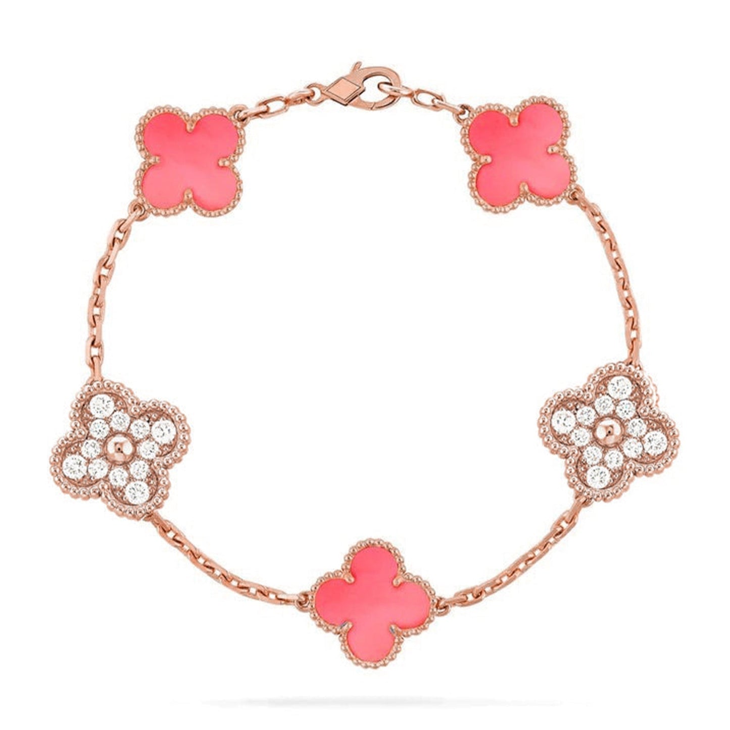 [Mystic] CLOVER 5 MOTIFS  PINK MOP BRACELET COLLECTION