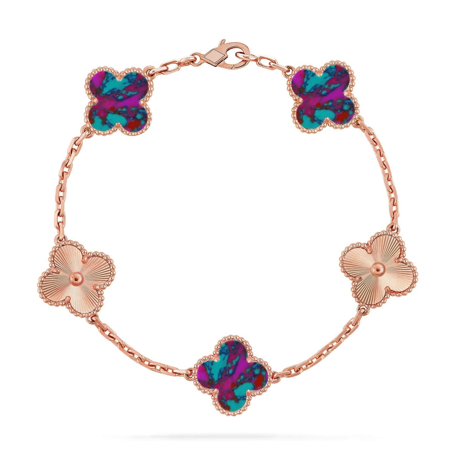[Mystic]CLOVER 5 MOTIF COLOR GEMSTONES BRACELET COLLECTION
