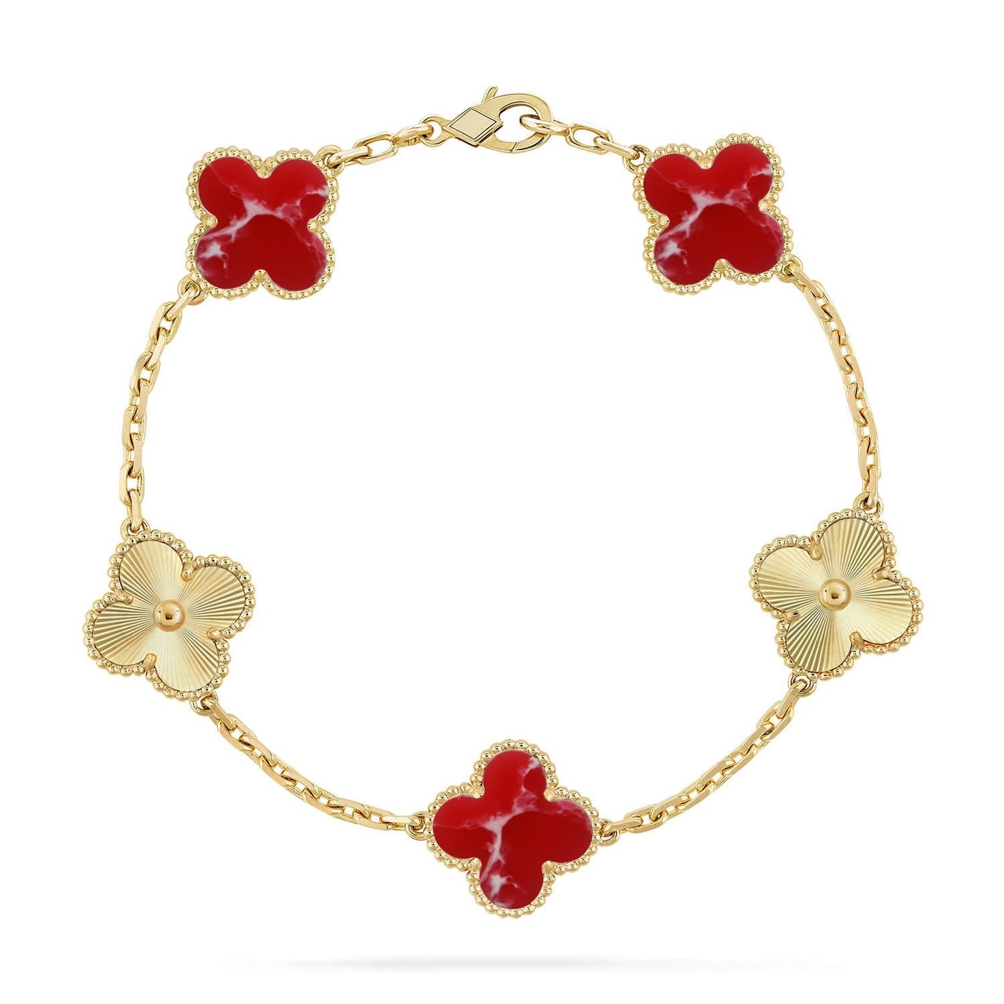 [Mystic]CLOVER 5 MOTIF RED PATTERN BRACELET COLLECTION