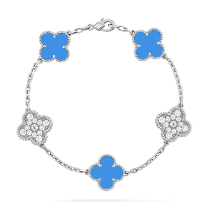 [Mystic] CLOVER 5 MOTIF BLUE AGATE BRACELET COLLECTION