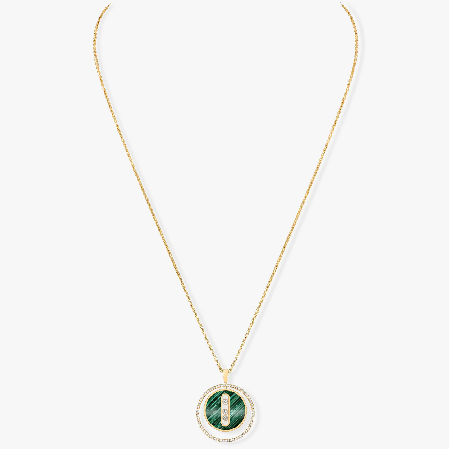 [Mystic ]Mystic MOVE 3 DIAMOND MALACHITE GOLD DIAMOND NECKLACE