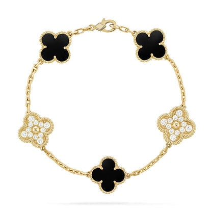 [Mystic] CLOVER 5 MOTIF ONYXS BRACELET COLLECTION