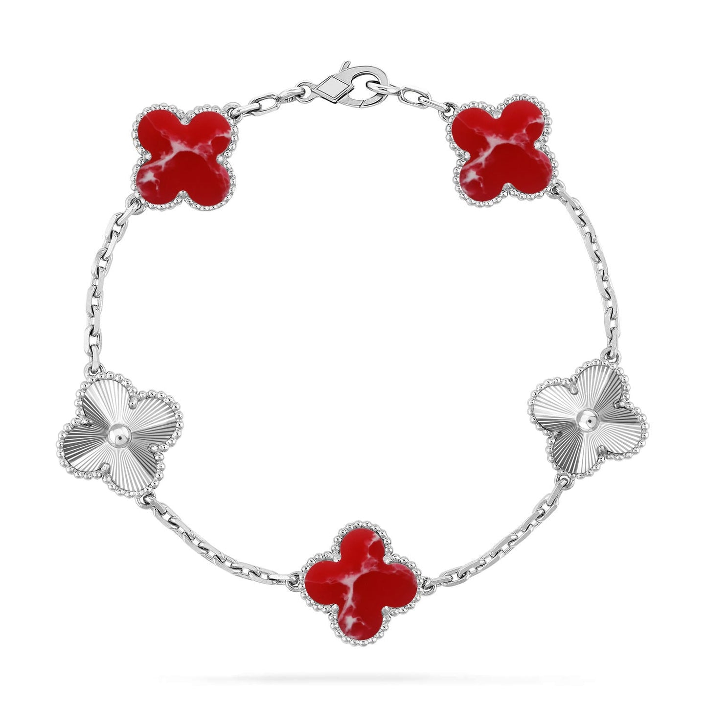 [Mystic]CLOVER 5 MOTIF RED PATTERN BRACELET COLLECTION