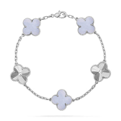 [Mystic] CLOVER 5 MOTIF PURPLE CHALCEDONY BRACELET COLLECTION