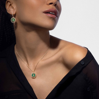 [Mystic ]Mystic MOVE 1 DIAMOND MALACHITE GOLD DIAMOND NECKLACE