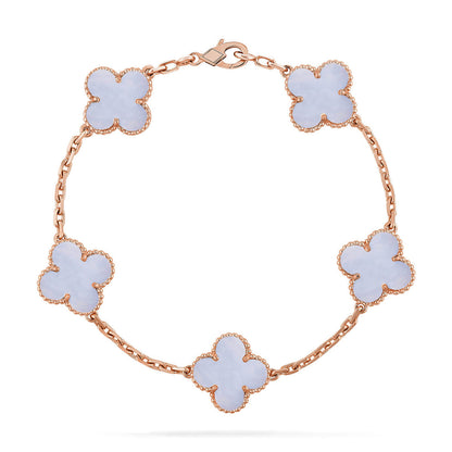 [Mystic] CLOVER 5 MOTIF PURPLE CHALCEDONY BRACELET COLLECTION