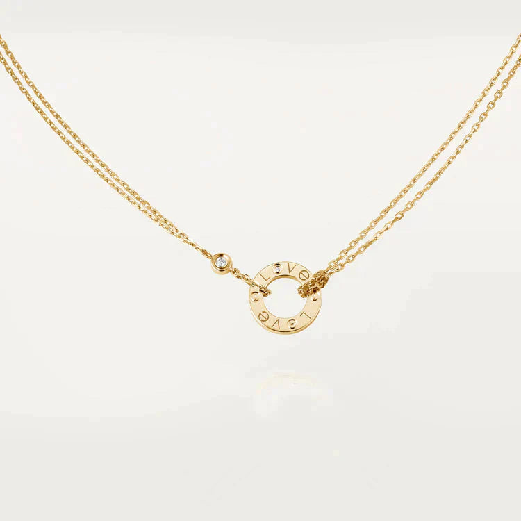 [Mystic]LOVE NECKLACE 16MM 2 DIAMONDS