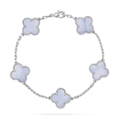 [Mystic] CLOVER 5 MOTIF PURPLE CHALCEDONY BRACELET COLLECTION