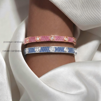 [Mystic ]2026 PAVE GEMSTONE LOVE BRACELET 6.1MM 10 DIAMONDS