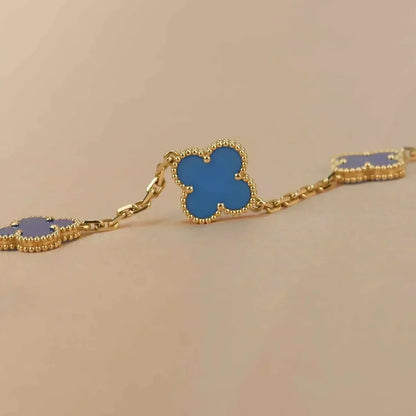 [Mystic] CLOVER 5 MOTIF BLUE AGATE BRACELET COLLECTION
