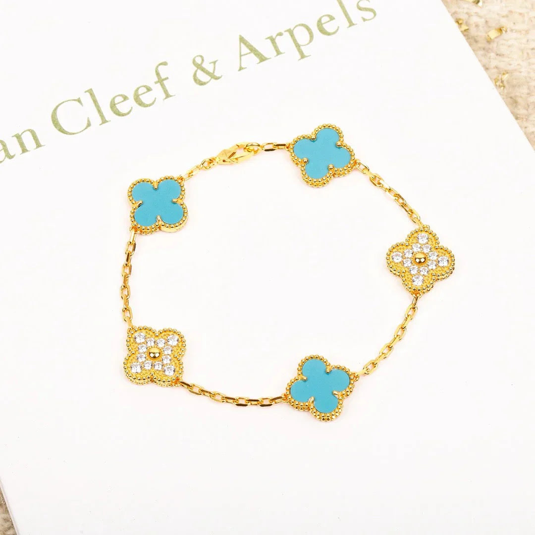 [Mystic] CLOVER 5 MOTIF TURQUOISE BRACELET COLLECTION