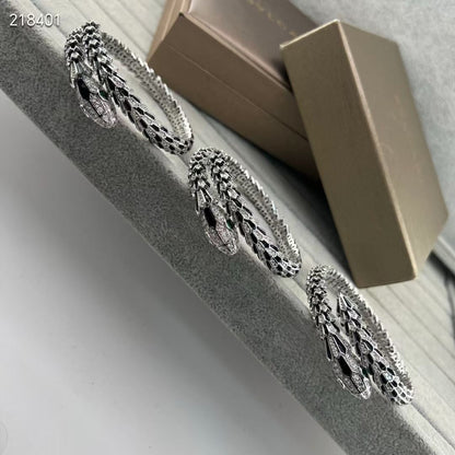 [Mystic】NEW OBSIDIAN & DIAMOND SERPENT BRACELET