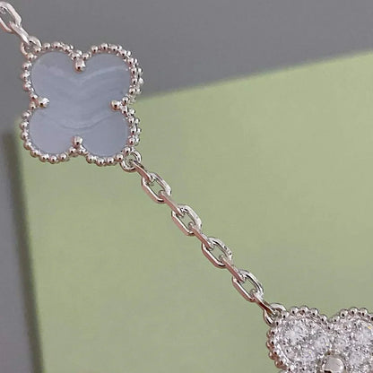 [Mystic] CLOVER 5 MOTIF PURPLE CHALCEDONY BRACELET COLLECTION