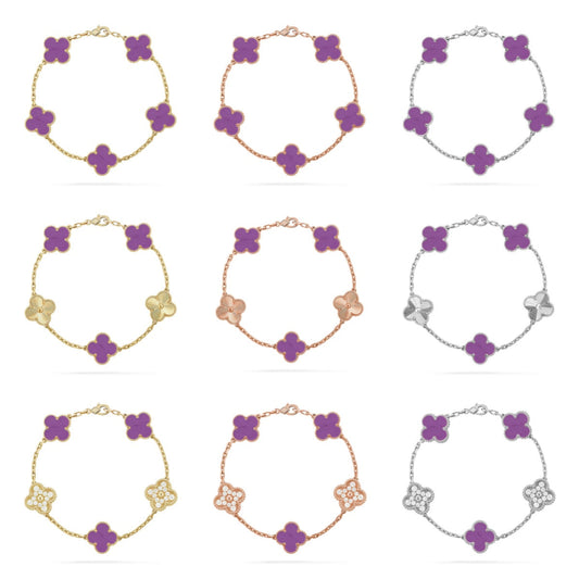 [Mysitc ]New  CLOVER 5 MOTIF VIOLET BRACELET COLLECTION