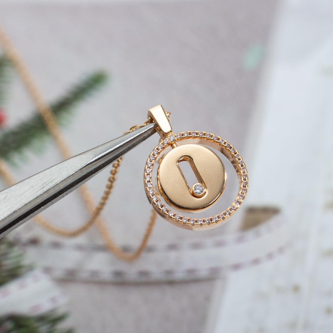 [Mystic ]Mystic MOVE PM NECKLACE PINK GOLD DIAMOND