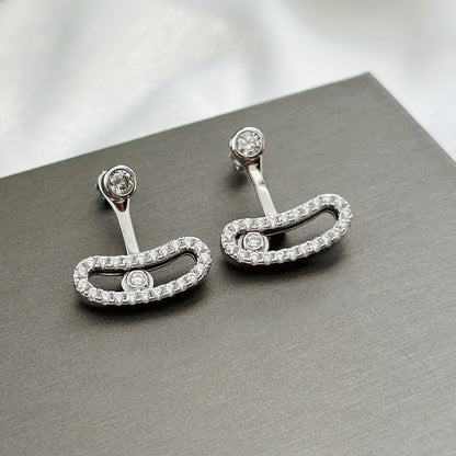 [Mystic ]MOVE UNO SILVER DIAMOND EARRINGS