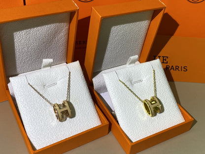 [Mystic]HM CLIC YELLOW ENAMEL GOLD NECKLACE