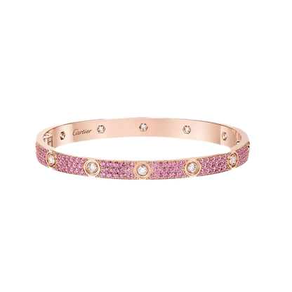 [Mystic ]2026 PAVE GEMSTONE LOVE BRACELET 6.1MM 10 DIAMONDS