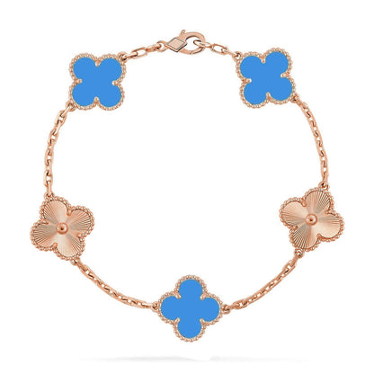 [Mystic] CLOVER 5 MOTIF BLUE AGATE BRACELET COLLECTION