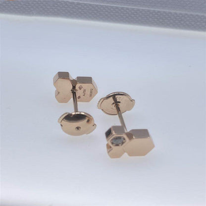 [Mystic]BEE LOVE PINK GOLD DIAMOND EARRINGS