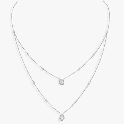 [Mystic ]Diamond Necklace My Twin 2 Rows