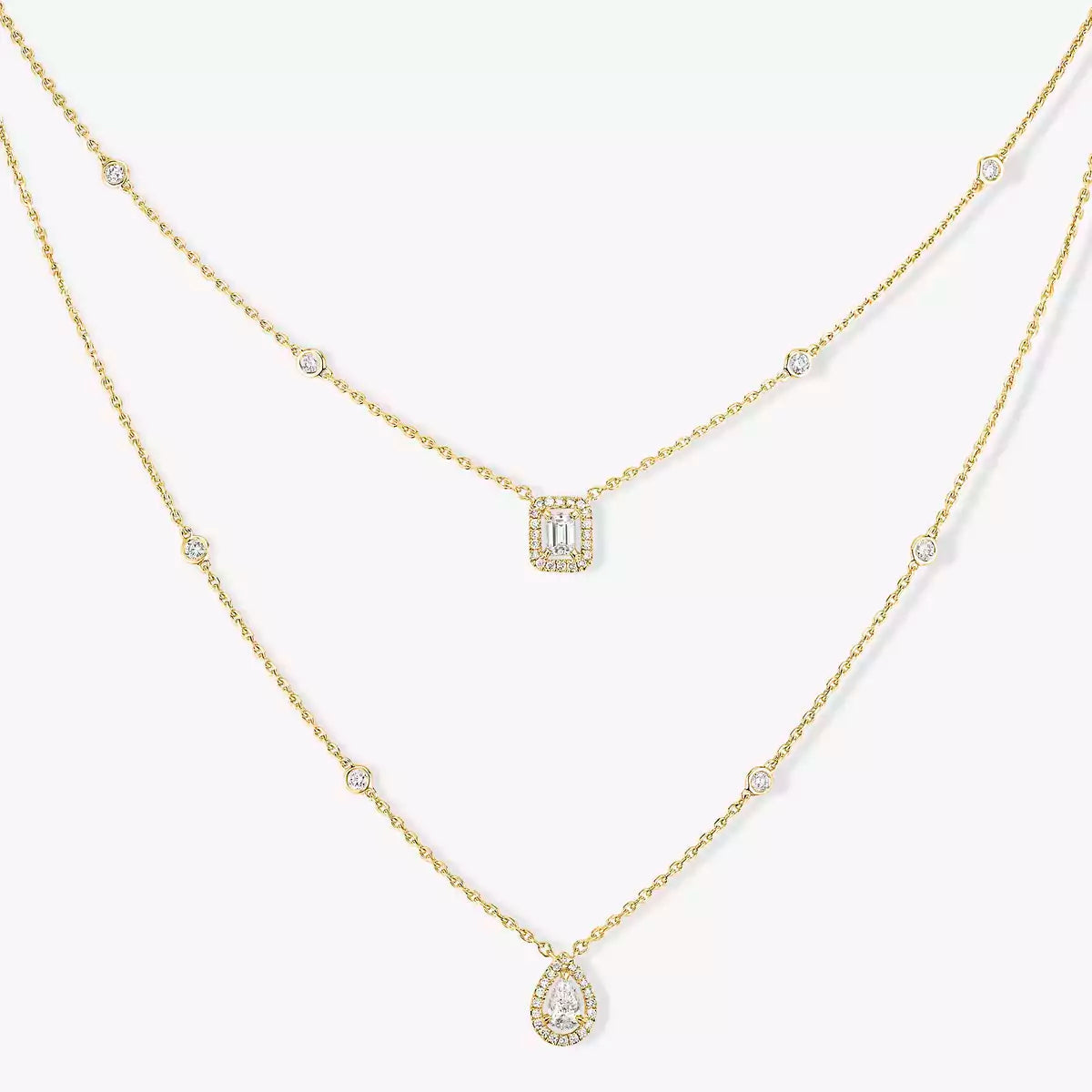 [Mystic ]Diamond Necklace My Twin 2 Rows