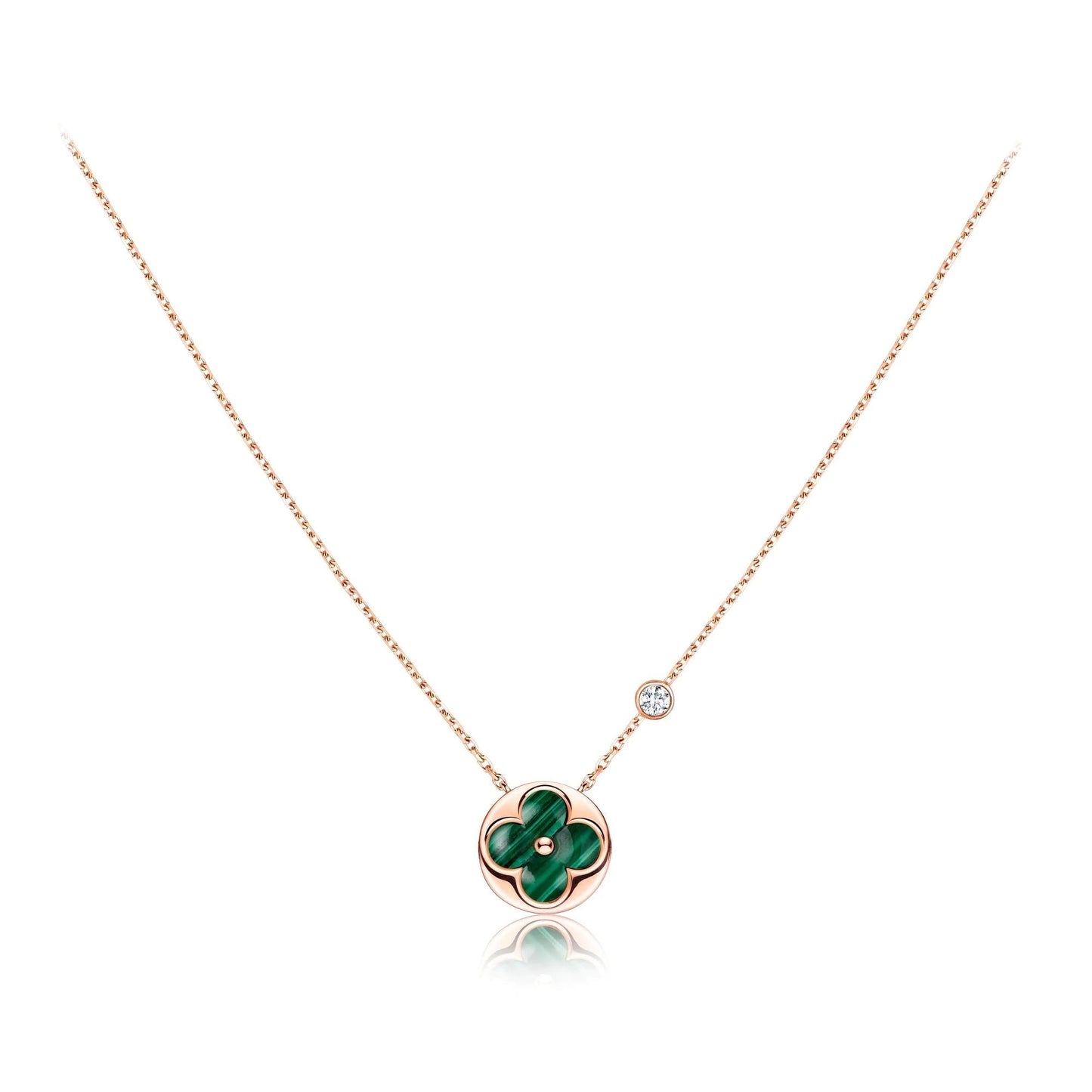 [Mystic]SUN PEDANT PINK GOLD 1 DIAMOND NECKLACE