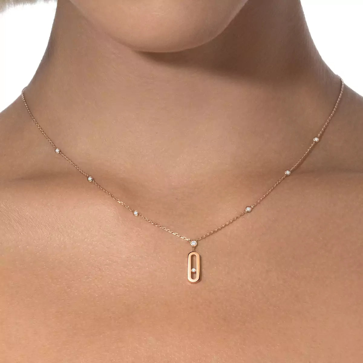 [Mystic ] Move Uno Gold Diamond Long Necklace