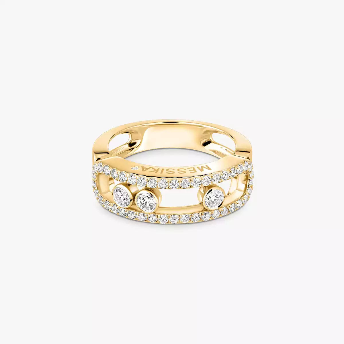 [Mystic ] Move Gold Diamond Pave_ Ring