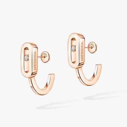 [Mystic ]Diamond Mini Hoop Earrings Move Classique