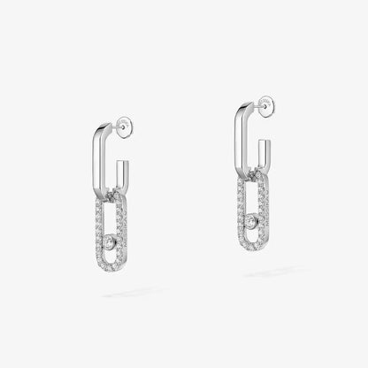 [Mystic ]Move Link Diamond Earrings