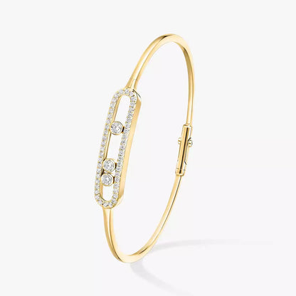 [Mystic ]Move Pavé Diamond Bangle Bracelet M