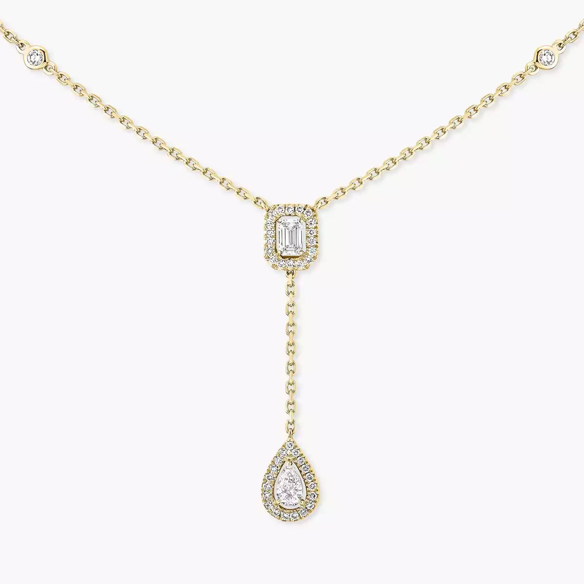 [Mystic ]Gold Diamond Tie Necklace