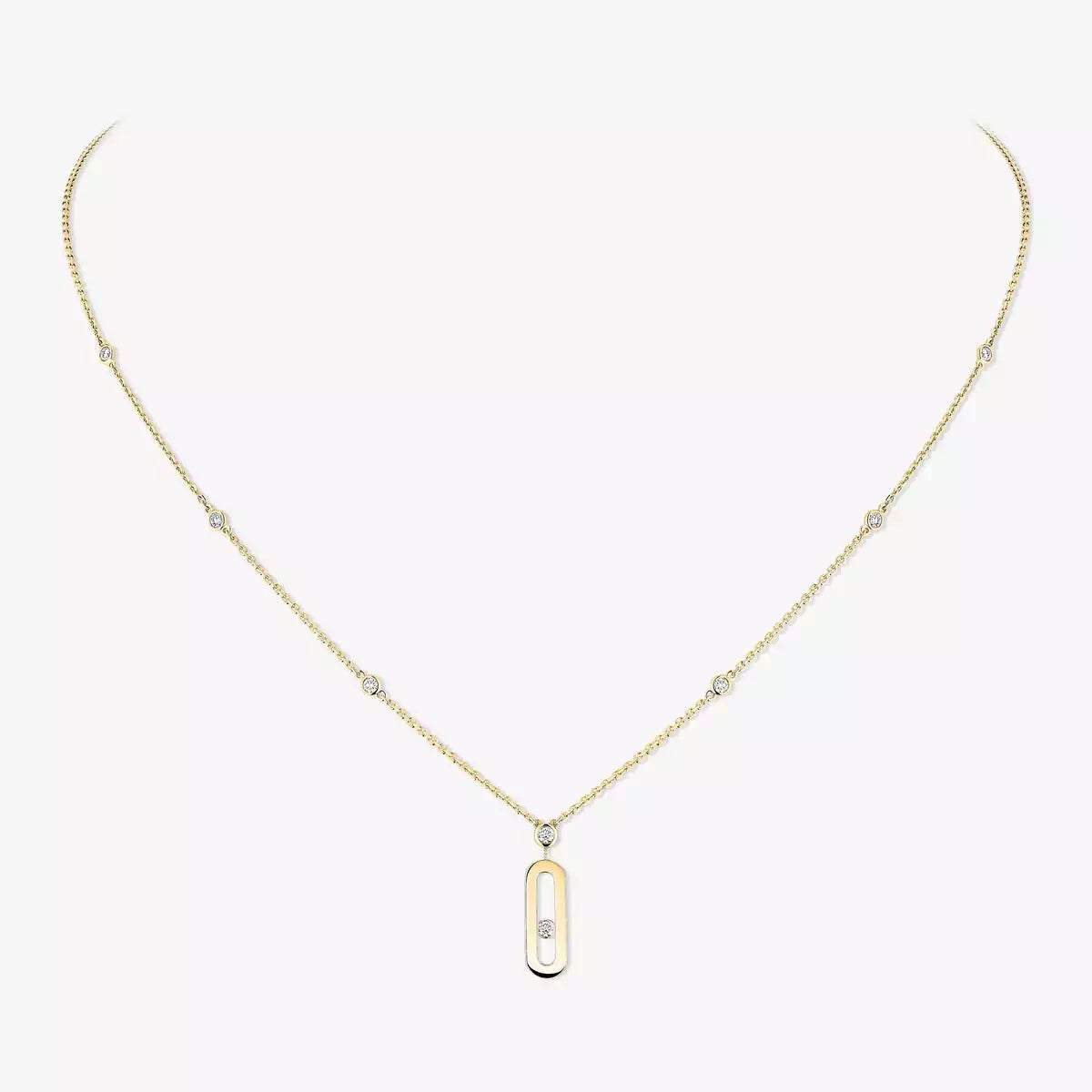 [Mystic ] Move Uno Gold Diamond Long Necklace