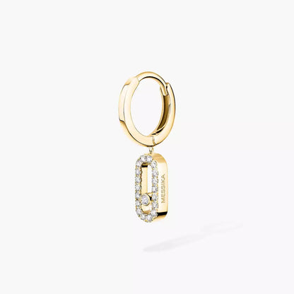 [Mystic ]Move Uno Single Diamond Hoop Earring