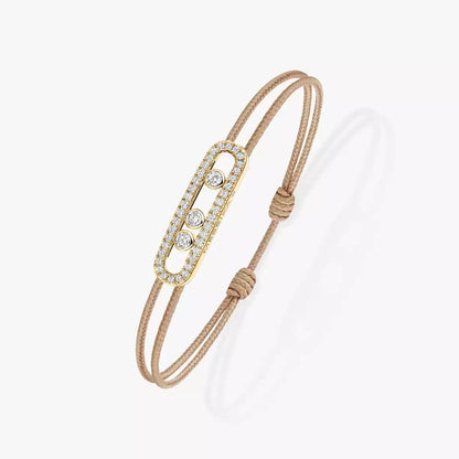 [Mystic ]MK Care(s) pink cord pavé bracelet
