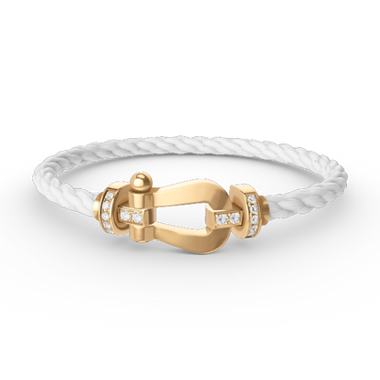 [Mystic]FORCE LARGE HORSESHOE HALF DIAMOND BRACELET GOLD