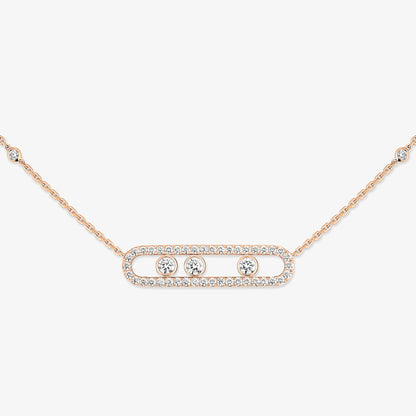 [Mystic ] Move Pave_ Rose Gold Diamond Necklace